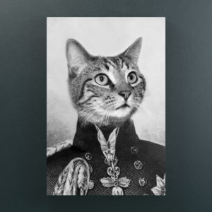 Fusilier custom pet portrait canvas cat